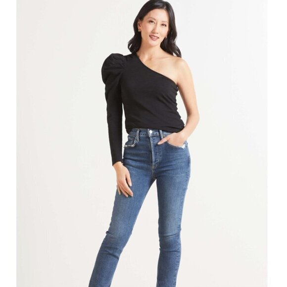 Nation Ltd. Sabrina One Shoulder Party Tee Medium NWT - Picture 1 of 12